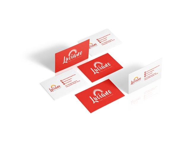 ผลงาน Luciano Pool Villa · โลโก้ · นามบัตร