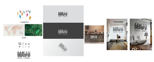 ผลงาน Wire Hostel · อัตลักษณ์แบรนด์โฮสเทล